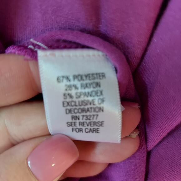 Purple flower detailed swoop neck tank dress  XL - Picture 6 of 9